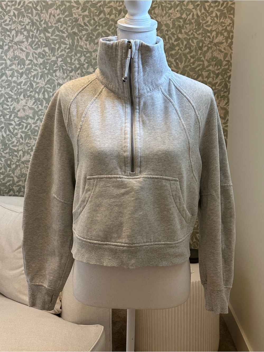 Lululemon Half Zip Funnel Neck Sweatshirt - Heather Gray - XS/S